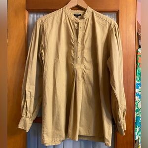 J.Peterman Otavalo Mountain Shirt. Tan. Classic Peasant Style. Men’s Sz Small
